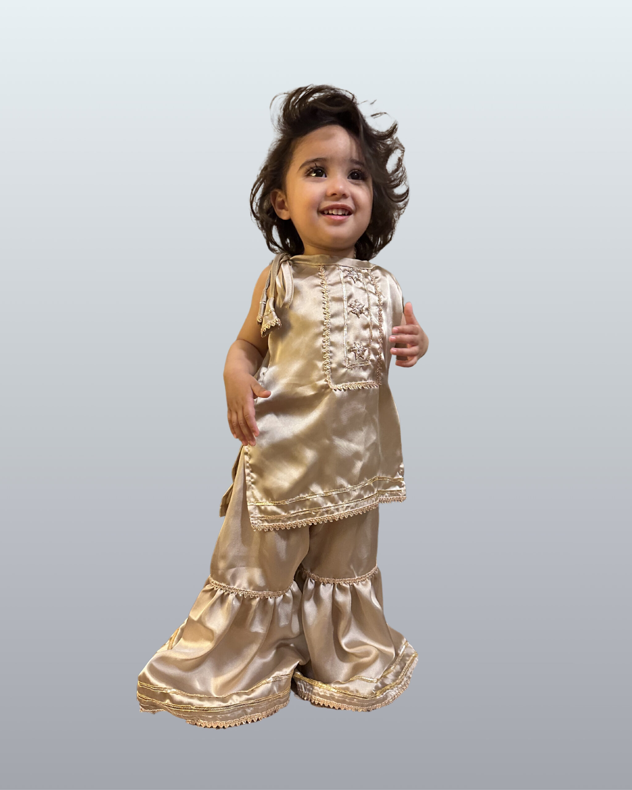 Silk summer Eid suit for girls elegant festive design