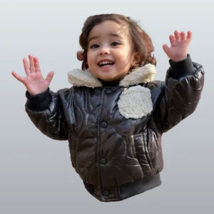 Black Jacket for Kids | Wool Collar Warm & Stylish Winter Jacket | Ayshlis