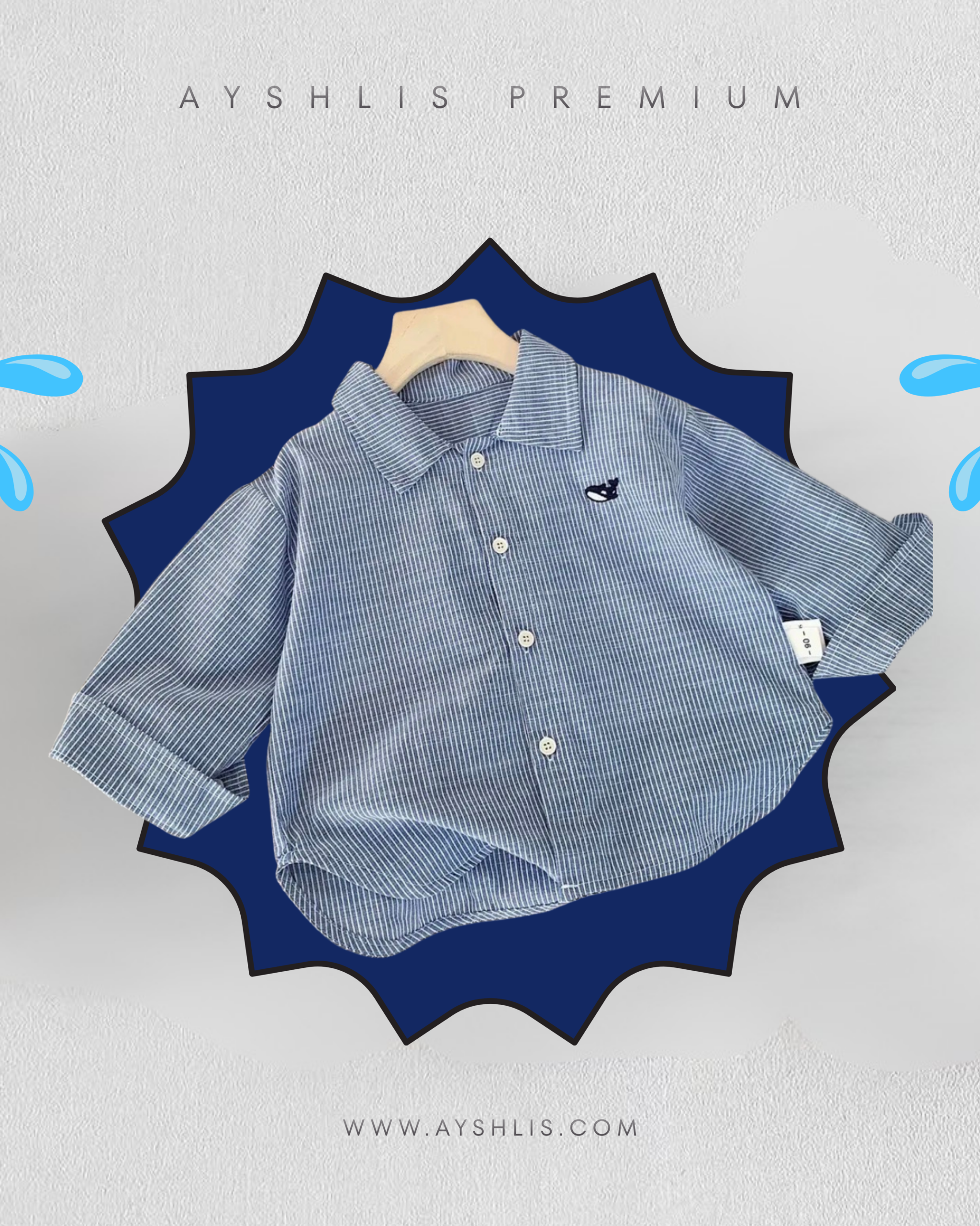 Blue Shirt for Kids soft casual everyday wear by Ayshlis